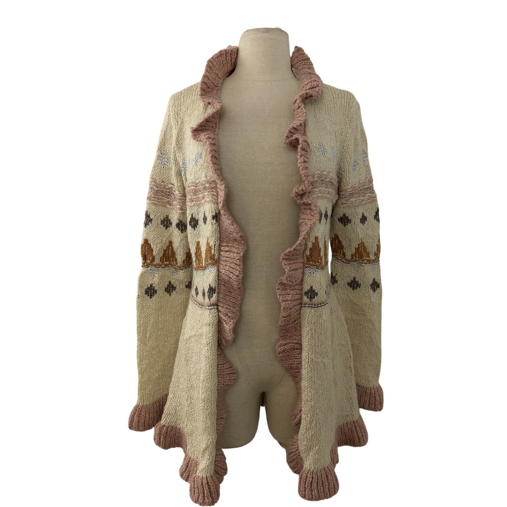 Matilda Jane Just Imagine Jacie Ruffled Cardigan Sweater Sz S Fairy Coquette